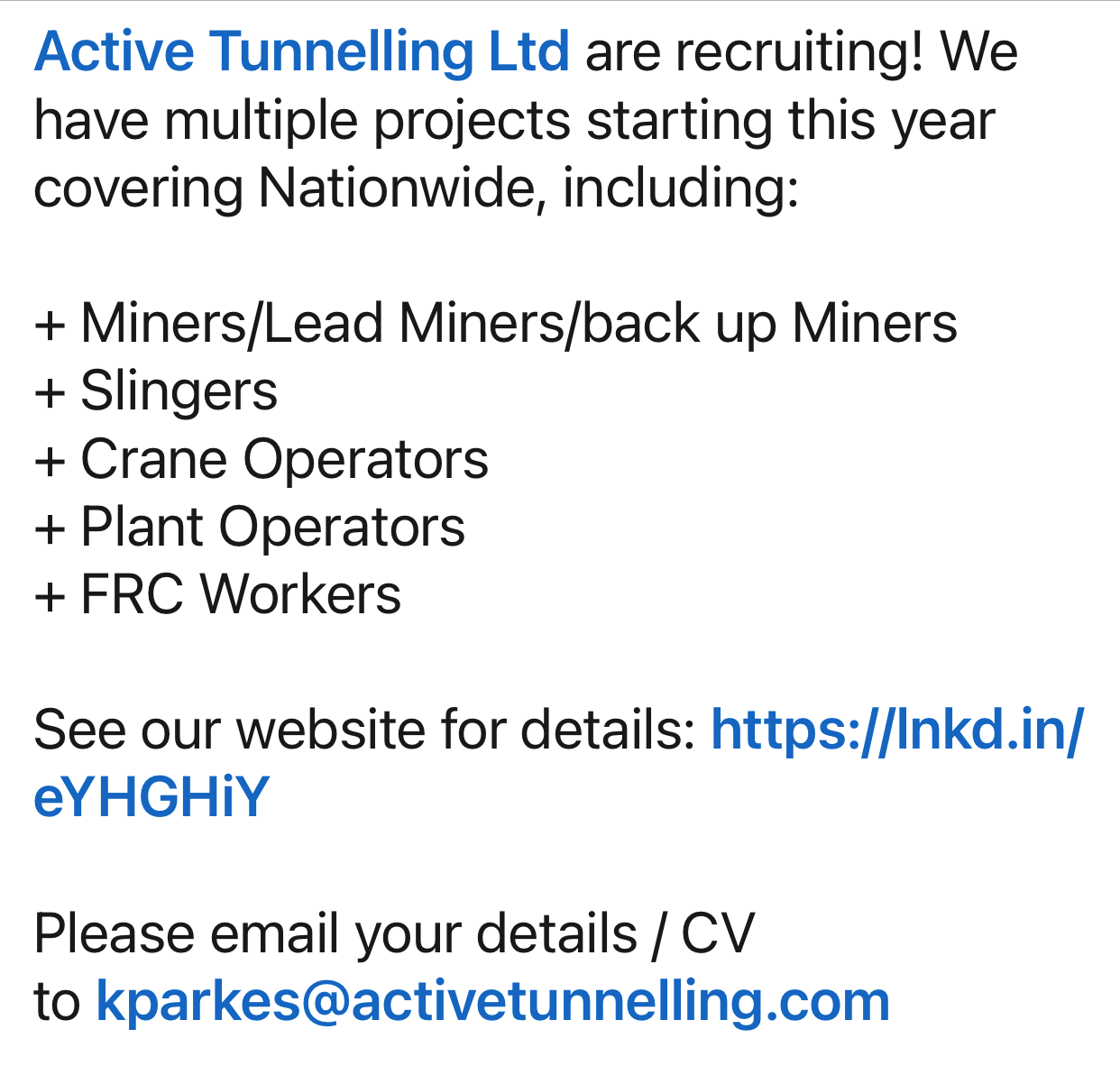 Active Tunnelling
